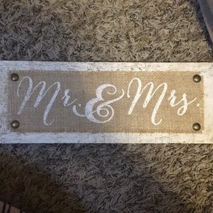 Me & Mrs wedding sign